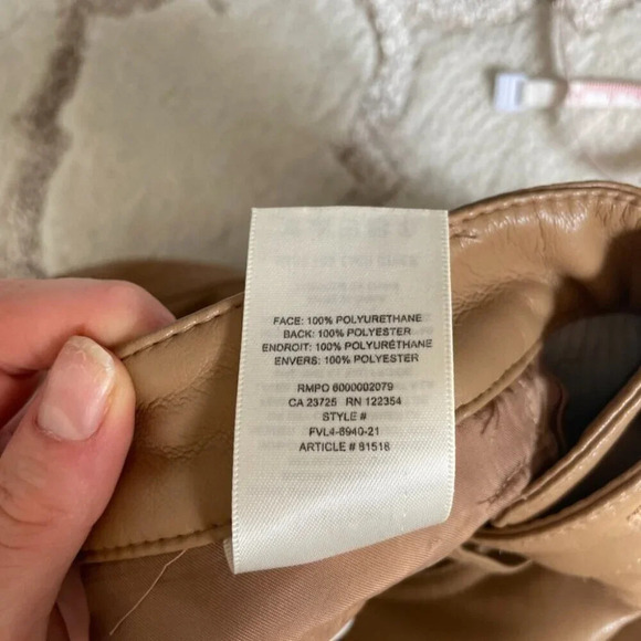 Aritzia Wilfred The Melina Pant High Waisted Vegan Leather Pants Constant Camel - Picture 10 of 10